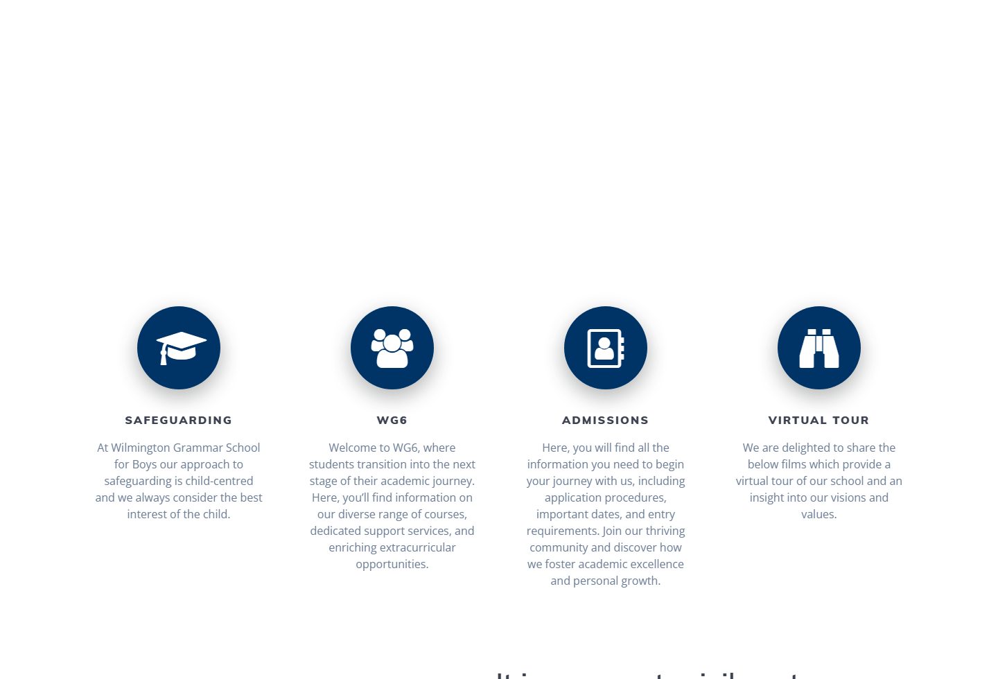 Wilmington Grammar School for Boys homepage screenshot