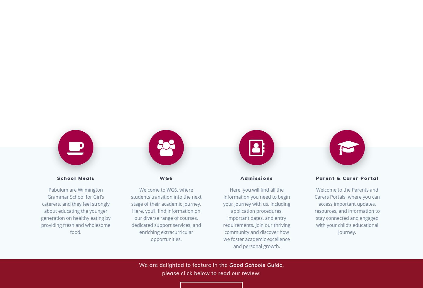 Wilmington Grammar School for Girls homepage screenshot