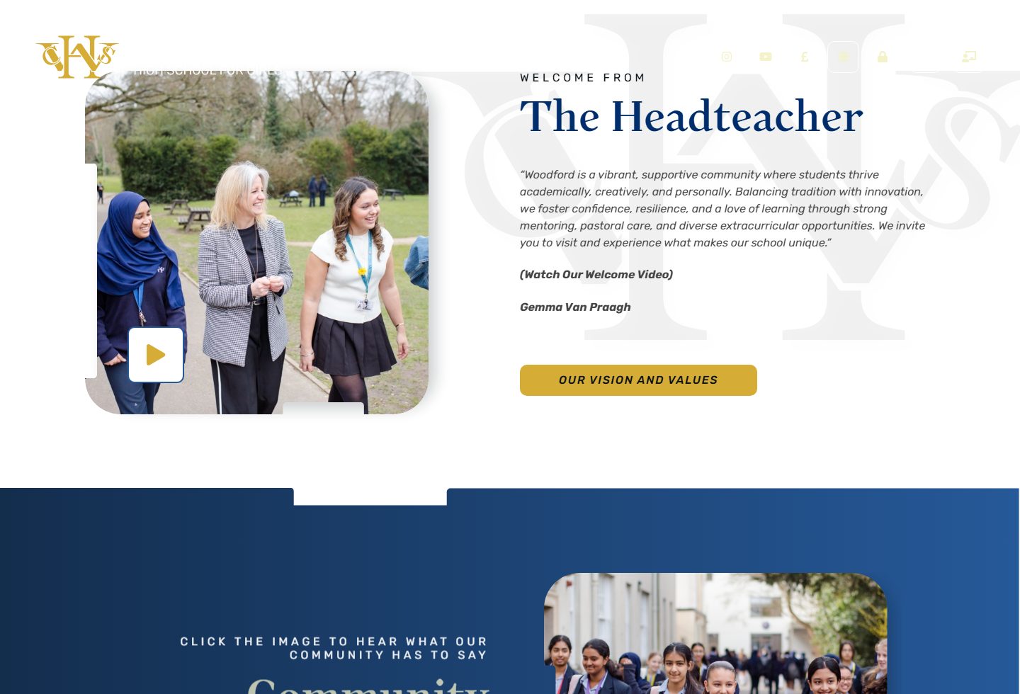 Woodford County High School homepage screenshot