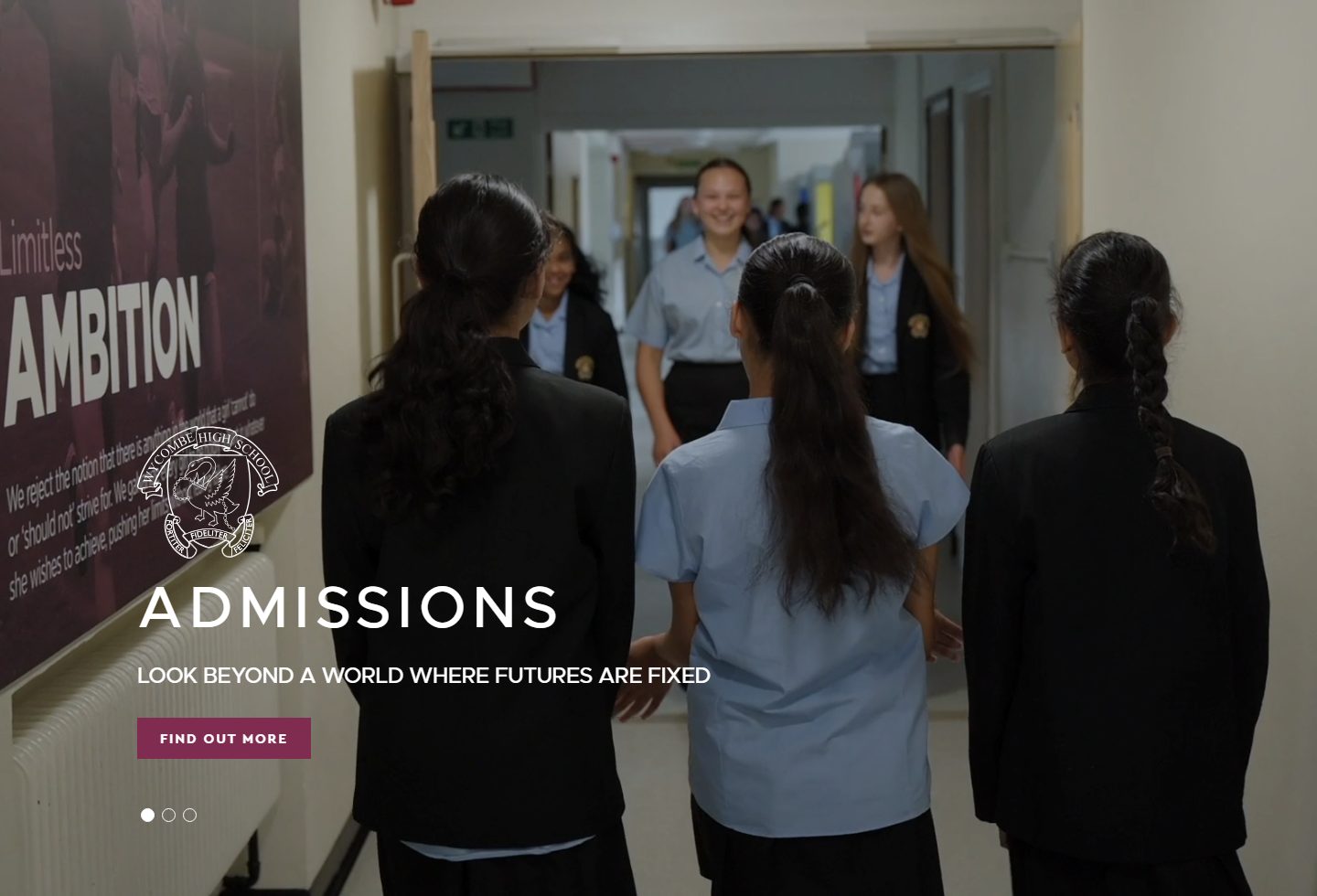 Wycombe High School homepage screenshot